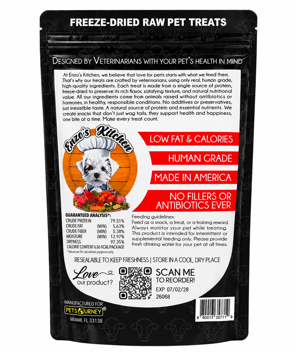Enzo's Kitchen Freeze-Dried Beef Hearts for Dogs and Cats