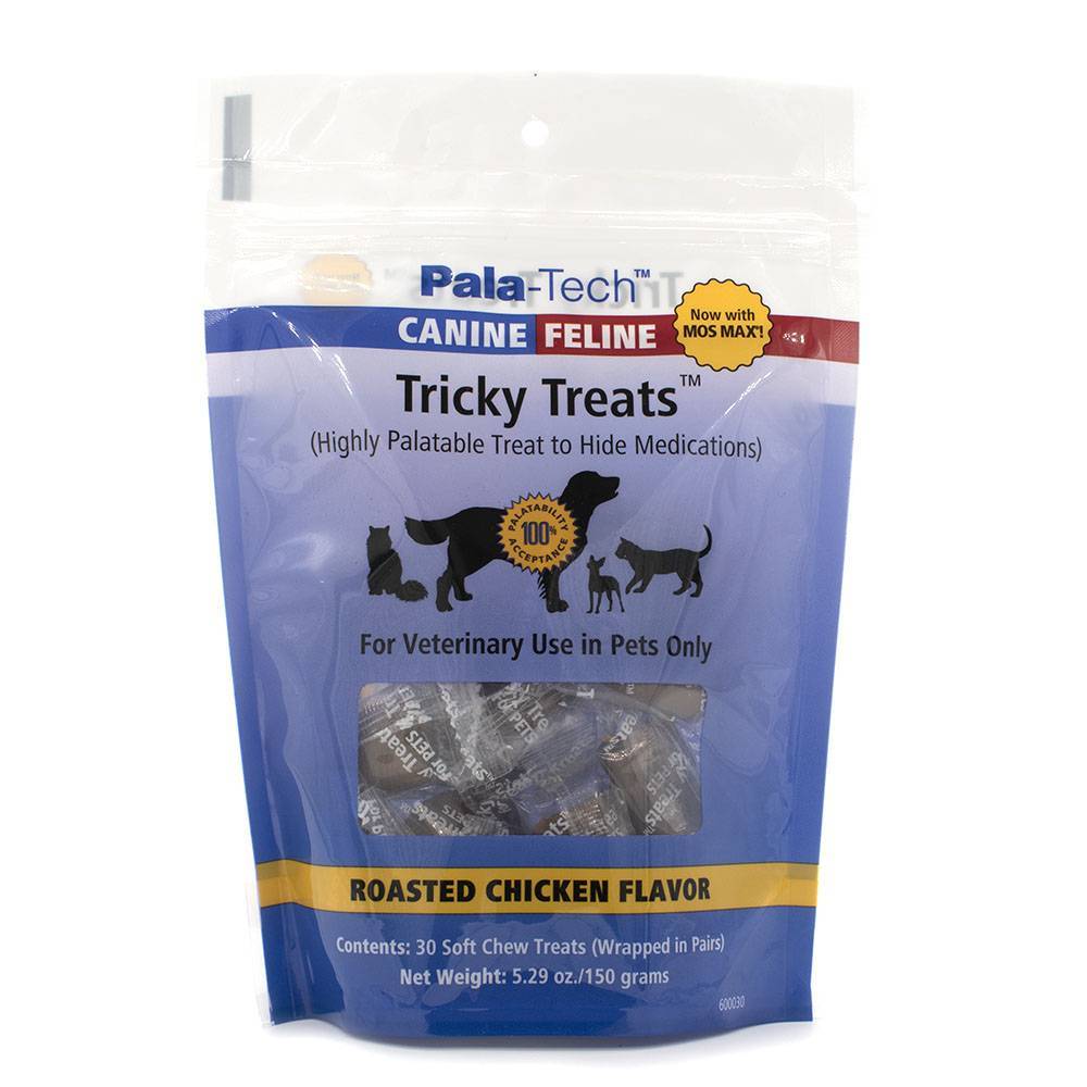 Tricky Treats Hydrolyzed Roasted Chicken Flavor.