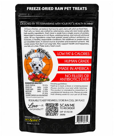 Enzo's Kitchen Freeze-Dried Beef Hearts for Dogs and Cats