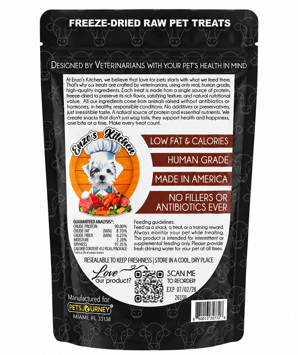 Enzo's Kitchen Freeze-Dried Beef Liver for Dogs and Cats
