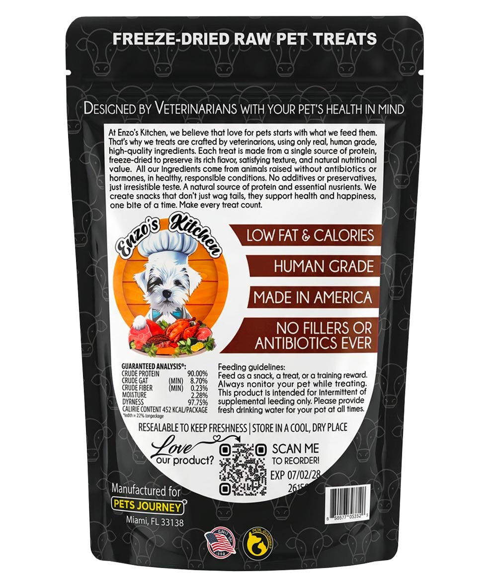 Enzo's Kitchen Freeze-Dried Beef Liver for Dogs and Cats