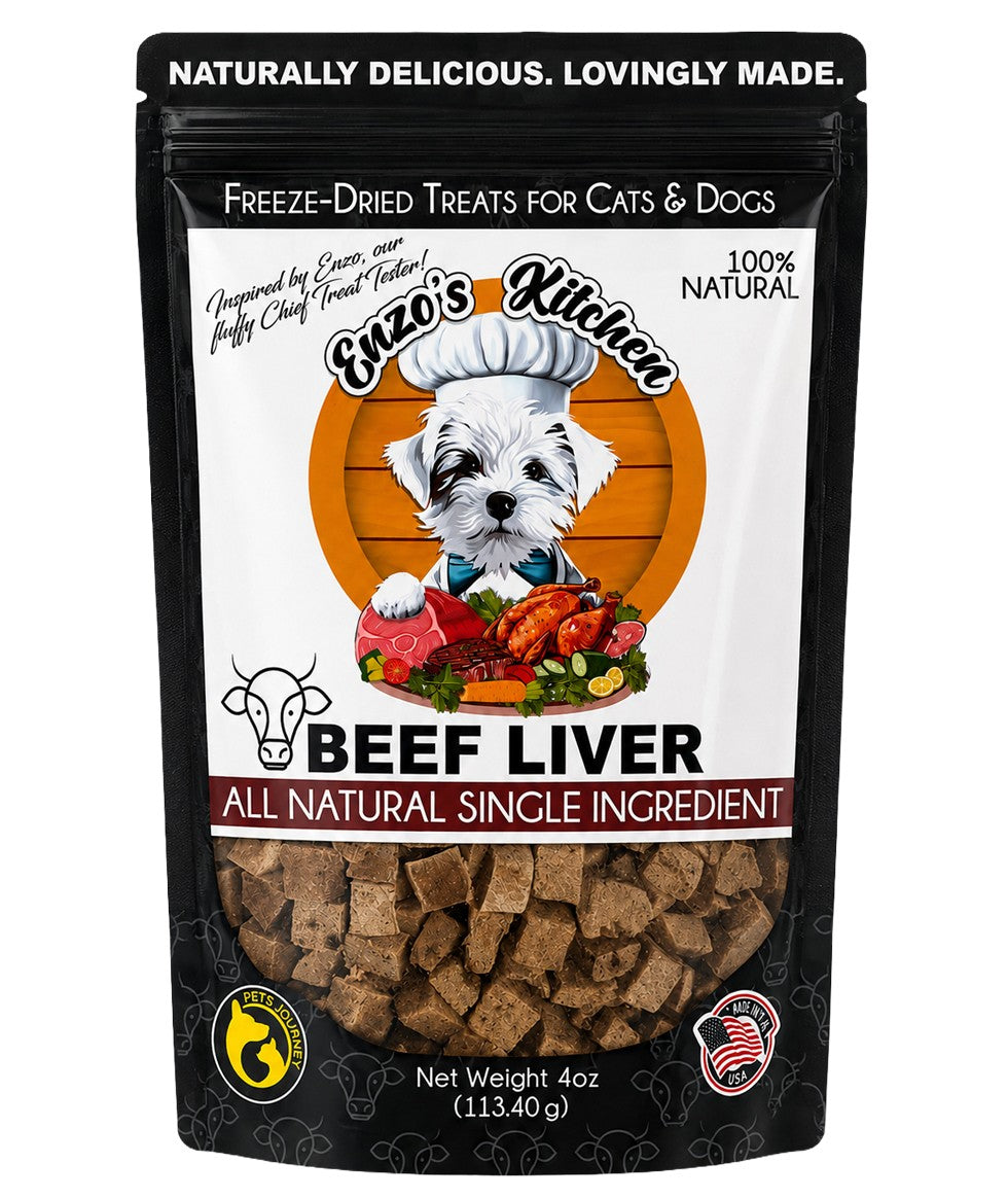 Enzo's Kitchen Freeze-Dried Beef Liver for Dogs and Cats