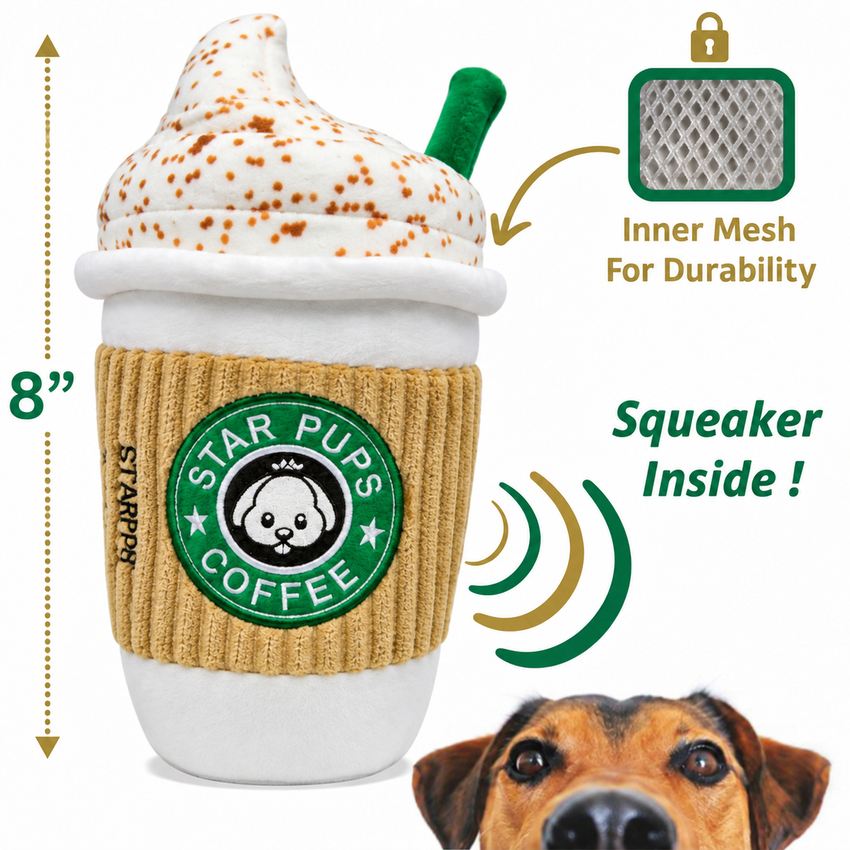 Star Pups Coffee Dog Toy Pup'kin Spice Latte