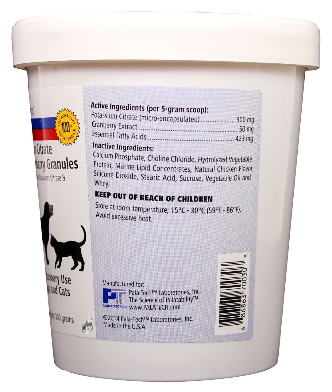 Canine & Feline Pala-Tech Potassium Citrate Plus Cranberry Granules