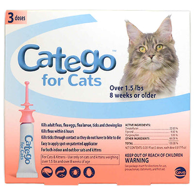 Catego Flea and Tick Control for Cats (3 doses) Over 1.5 lbs, and 8 Weeks or Older